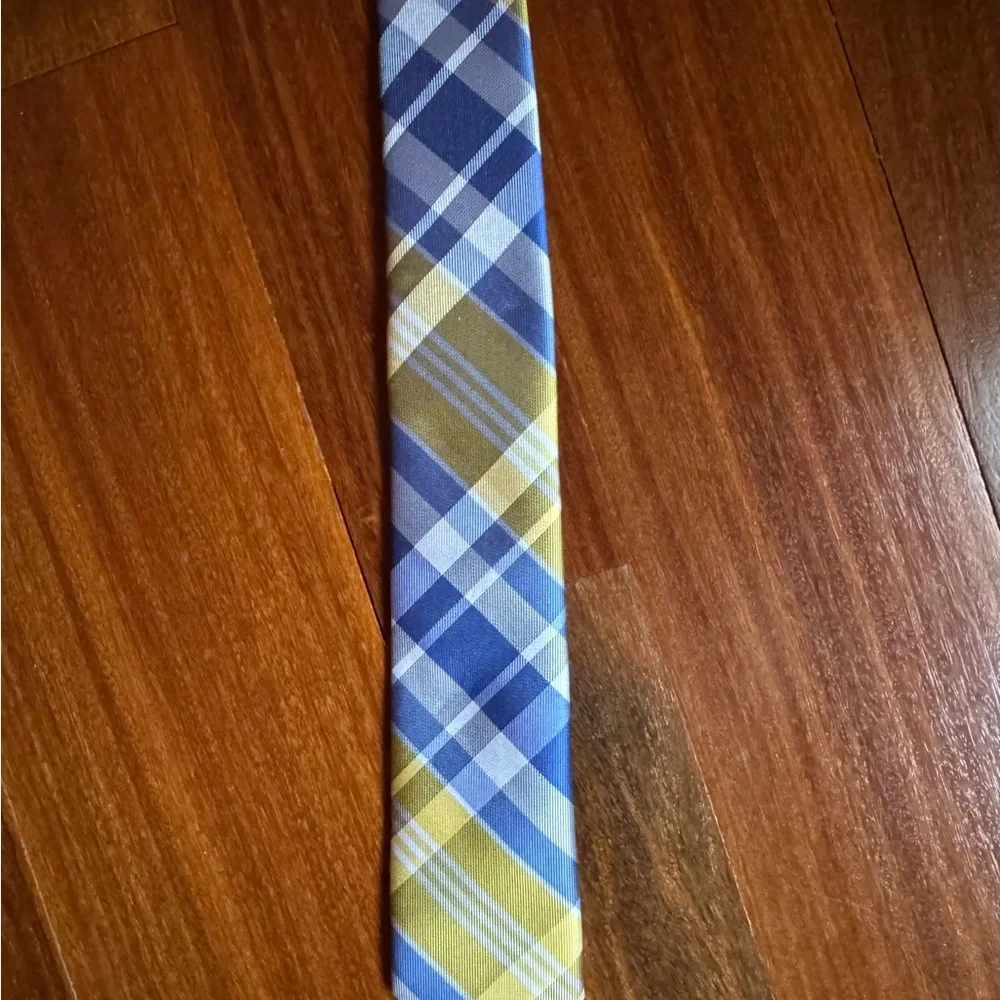 Tommy Hilfiger Kids Plaid Tie in Blue and Yellow
